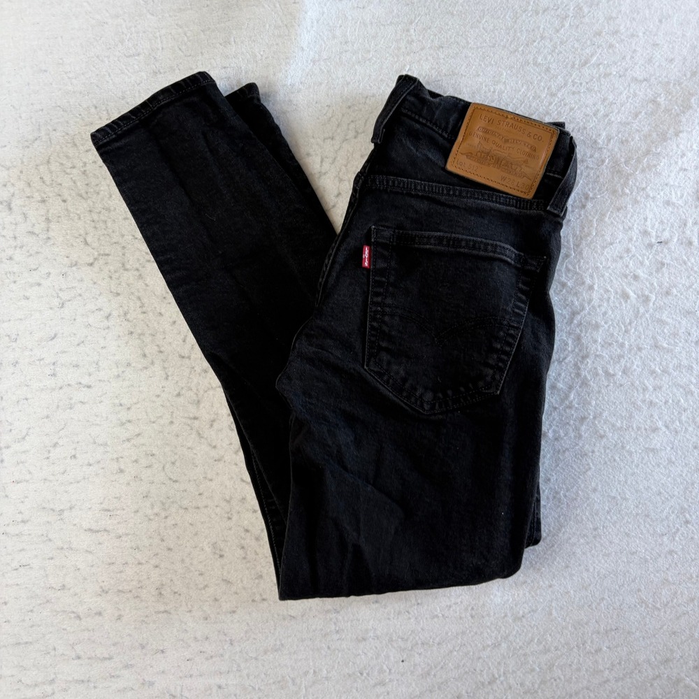 Levi's 512 Slim Taper Jeans Mens 28x30 Black Denim Casual